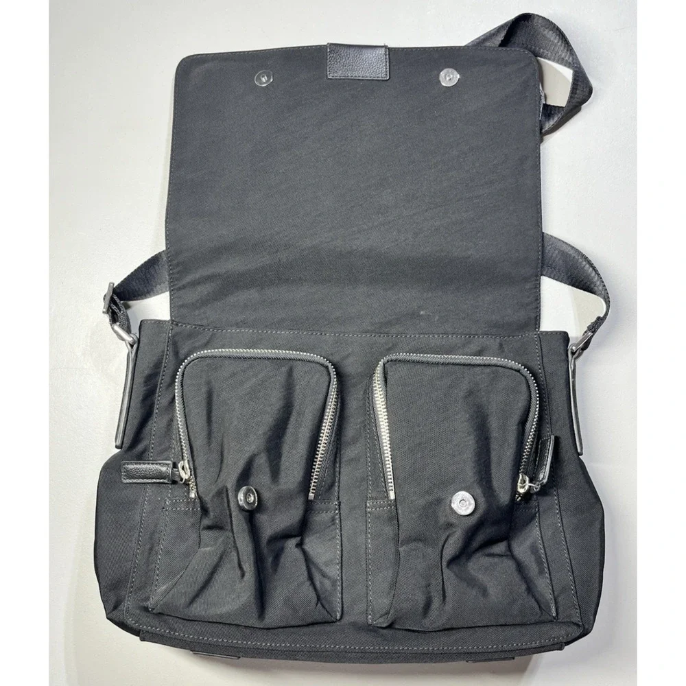 Banana Republic Messenger Laptop Travel Bag Black Crossbody Briefcase